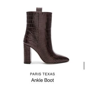 Paris Texas Chocolate Croc Ankle Boots